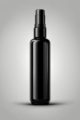 BLACK REALISTIC SERUM BOTTLE ON WHITE BACKGROUND