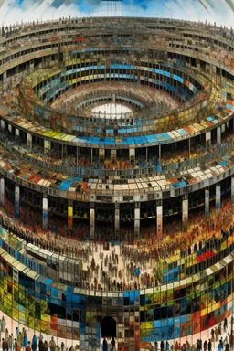 crowdsourced panopticon in a mass surveillance state; abstract art