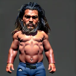 Jason Momoa toddler, full body, dramatic lighting, hyper realistic