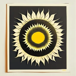 Silkscreen printing minimal sunflower, moon, mandala decoration