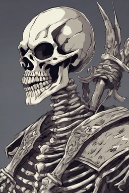 skeleton warrior, anime style, portrait