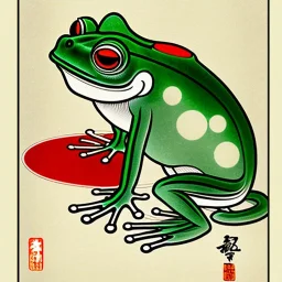 Ukiyo-e frog