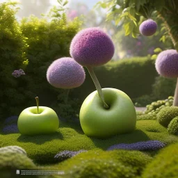 pixar style, volumetric summer garden environment and background, realistic painting of an apple, looking excited, detailed digital painting, extreme dense and fine fur, anime, ornate, colour-washed colors, elegant, small minutiae, tiny features, particulars, centered, smooth, sharp focus, renderman gofur render, 8k, uhd, detailed eyes, realistic shaded volumetric lighting, sunlight caustics, backlight, centered camera view