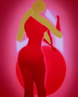 akvarel, woman body red, and golden, abstract, curvy, pastels, light, beautiful curves, woman from back, rosa, circle, back, spine, light, pastel, blurry, postmodern art, graphical, masterpiece, abstract art, contrast colors, bodies, bodies around each other