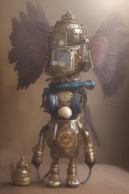 cute steampunk mechanical monkey with wings