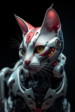 Cyborg cat, ultra quality, hyper detailed. Full body