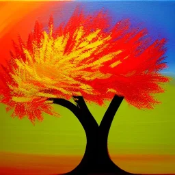 landscape tree painting abstract