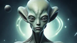 Portrait of a beautiful intelligent alien,