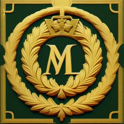 letter m , laurel wreath, roman art