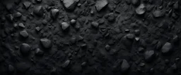 Black abstract background. Dark rock texture. Black stone background with copy space for design. Web banner. Wide. Panoramic.