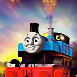 Thomas the Tank Engine in a Saturday Night Fever dream movie poster