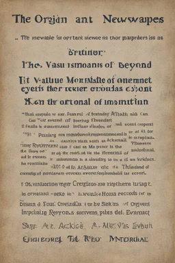 [books and newpapers] The value of a text extends beyond its content to include the origin of the information it contains. This origin can be rooted in significant events or the accomplishments of individuals. A text may serve as a record of an event, providing valuable documentation for future reference. It can also convey the achievements of notable individuals, whether they made groundbreaking discoveries or created influential works. It's important to note that the author of a text may not a