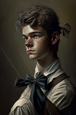 A young man with a bow