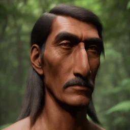 handsome Brazilian indian spirit protector of the forests