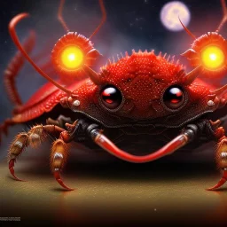 The Humungus Crab Monster, with humungus crab pincers, Red Glowing eyes, by van Gogh 8k