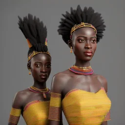 kente african bride model, cinema 4d, octane render, high detail