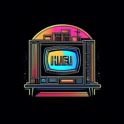 Hotel Restaurant Logo, 90s Aesthetic and feel, Australian, CRT TV Effect.