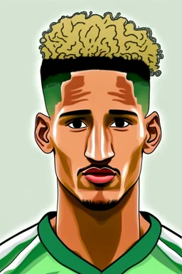 William Saliba French football player ,cartoon 2d