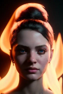 portrait of samantha prince set in fire, cinematic lighting, photorealistic, ornate, intricate, realistic, detailed, volumetric light and shadow, hyper HD, octane render, unreal engine insanely detailed and intricate, hypermaximalist, elegant, ornate, hyper-realistic, super detailed --v 4