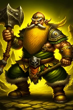 dwarf savage angry axes cleaver attack striking swinging chopping dual wielding two weapons mad consumed warcraft war knight soldier strong attacking furious wrath small silly fighter brawler strong brave short man with beard double axes akimbo