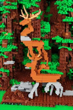 deer god lego brick in forest