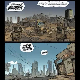 post apocalyptic city, comic