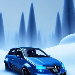 Renault Zoë, futuristic movie, blue, snowscape