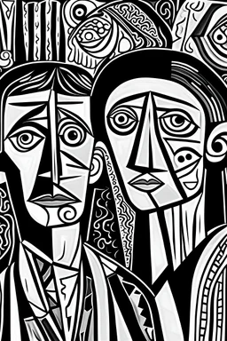 Autoportrait style Pablo Picasso and van goth cantra st3 noir et blanc