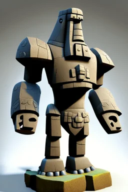 moai easter island golem robot with arms