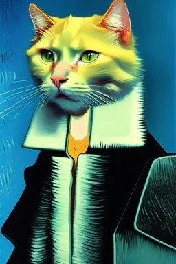 Portrait of a cat by Van Gogh