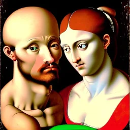 portrait of a male and female Michelangelo style