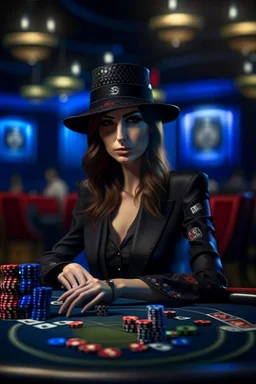 portrait chatbot witchcraft wins in poker, photo-realistic, shot on Hasselblad h6d-400c, zeiss prime lens, bokeh like f/0.8, tilt-shift lens 8k, high detail, smooth render, down-light, unreal engine 5, cinema 4d, HDR