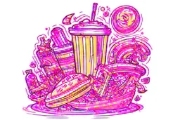 carnival food, with a bite taken out, clean vector style, bold outline