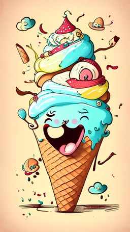 Fun doodle ice-cream