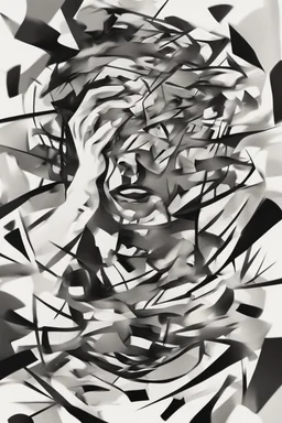 Abstract stressed person