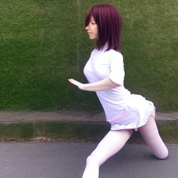 Anime girl doing a split