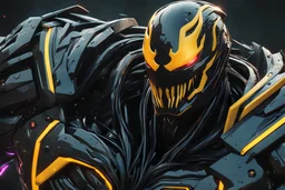 Venom Machine in 8k anime cgi artstyle, orisa them, neon effect, close picture, rain, apocalypse, intricate details, highly detailed, high details, detailed portrait, masterpiece,ultra detailed, ultra quality