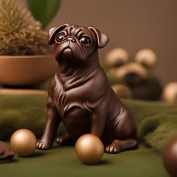 Chocolate pug figurine