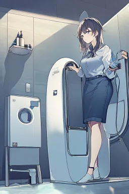 using toilet