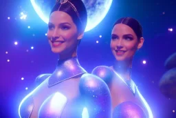  beautiful cosmic woman, nice smiling, magic glamour make up, delicate colors, beautiful glamour galactique dress, ultra sharp focus, 8k, unreal engine 5, extremely sharp detail, light effect, soft light atmosphere of a spaceship, smooth, full of details, face in front, complete vision of face and hair and body