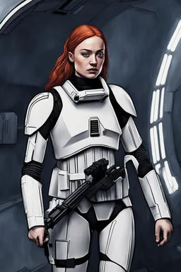 [Sophie Turner] Captain Sophie Turner emerged from the escape pod with a steely determination befitting her role as a lost elite Imperial stormtrooper. Though she is in rags, she remained a proud member of the Empire's military forces. The harsh environment of this unknown planetary would not break her spirit or training. Taking stock of her situation, Captain Turner inventoried what supplies had survived the rough landing intact.