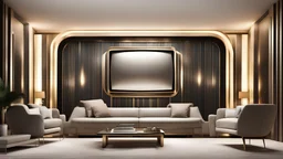 muro de tv estilo art deco moderno