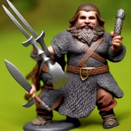 dwarf warrior badger, luxuriant beard, viking haircut