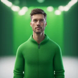 head floating green screen clothes,bokeh like f/0.8, tilt-shift lens 8k, high detail, smooth render, down-light, unreal engine