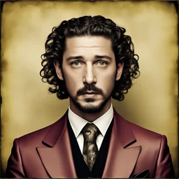 Shia LaBeouf points at other Shia LaBeoufs meme, unbalanced, surreal horror, warm colors, by Tim Burton and Ben Goossens, creepy, warm colors, weirdcore, opulent shadows, expressionism, polaroid, by Joel-Peter Witkin