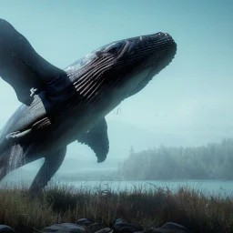 Nature, whale, on color lights, eagle, unreal 5, octane render, cinema4d, redshift render, hyper realistic, cenematic, vibrancy, synthwave, retouch, centered, dynamic lighting, dramatic lighting, 4k, highly detailed, attractive beautiful, realistic, virtual reality, epic composition, holographic,