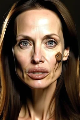 angelina Jolie con muchos granos de acné