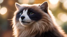 Strange, innovative, beautiful, unknown humanoid animal, exquisite body, striking fur, happy, intelligent, thoughtful, friendly, extreme characteristics, beautiful volumetric lighting, attractive composition, photorealistic, bokeh blur, extremely detailed, chiascuro