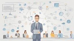 The image represents a comprehensive guide providing strategies and tips for building a successful business and achieving success in the field of entrepreneurship. It includes information on planning, resource management, business development, sustainability, and how to deal with challenges and difficulties throughout the journey.