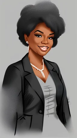 Drawing of a black business woman